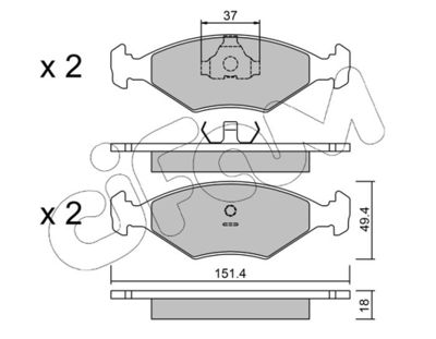 Комплект тормозных колодок, дисковый тормоз CIFAM 822-057-2 для FIAT DUNA