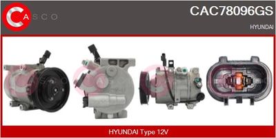 Компрессор, кондиционер CASCO CAC78096GS для HYUNDAI i40