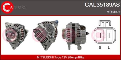 CASCO CAL35189AS Генератор для MITSUBISHI GALANT VII (E5_A, E7_A, E8_A)