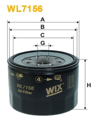 Oil Filter WIX FILTERS WL7156