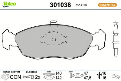 SET PLACUTE FRANA FRANA DISC VALEO 301038