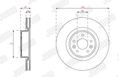 Tarcza hamulcowa JURID 563351JC-1