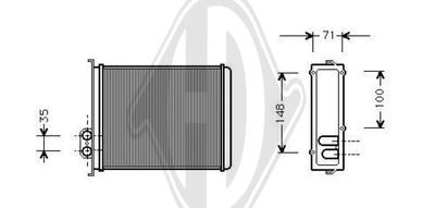 Теплообменник, отопление салона DIEDERICHS DCM1260 для VOLVO S70