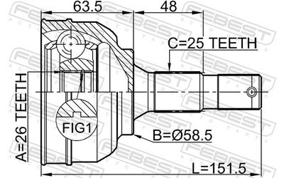 Joint Kit, drive shaft 2510-C5