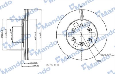 спирачен диск MANDO MBC035150