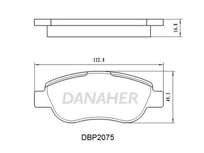 Комплект тормозных колодок, дисковый тормоз DANAHER DBP2075 для FIAT PALIO