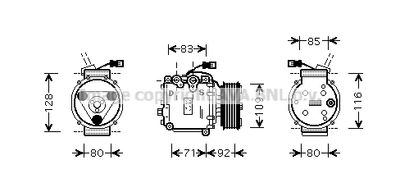 Компрессор, кондиционер AVA QUALITY COOLING HDAK169 для HONDA STREAM