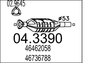 Катализатор MTS 04.3390 для FIAT BRAVA