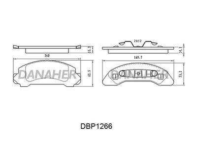 Комплект тормозных колодок, дисковый тормоз DANAHER DBP1266 для FORD USA AEROSTAR