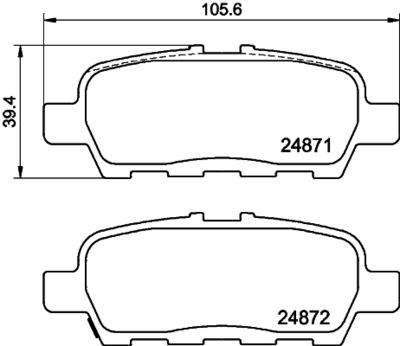 Комплект тормозных колодок, дисковый тормоз HELLA 8DB 355 029-691 для SUZUKI GRAND VITARA