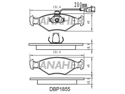 Комплект тормозных колодок, дисковый тормоз DANAHER DBP1855 для FIAT ALBEA