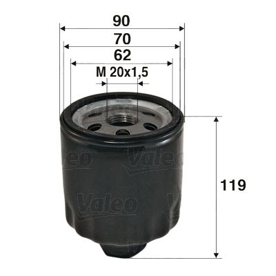 VALEO 586020 Масляный фильтр  для RENAULT RAPID (Рено Рапид)
