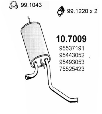 Глушитель выхлопных газов конечный ASSO 10.7009 для CITROËN GS