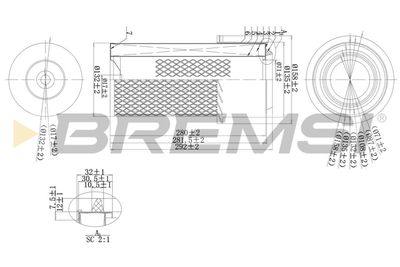 Воздушный фильтр BREMSI FA1669 для MITSUBISHI L300