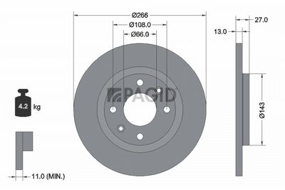 Tarcza hamulcowa PAGID 52515NC