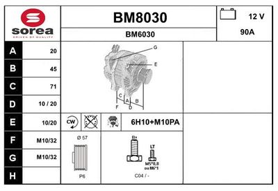 GENERATOR / ALTERNATOR SNRA BM8030