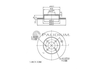 ASHUKI by Palidium P333-001 Тормозные диски  для FIAT UNO (Фиат Уно)