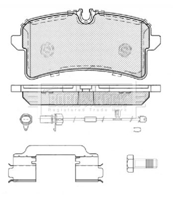 Комплект тормозных колодок, дисковый тормоз BORG & BECK BBP2449 для BENTLEY MULSANNE