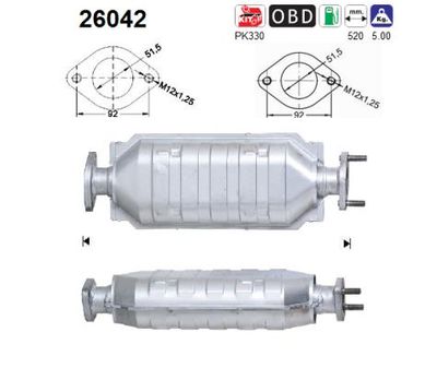 Катализатор AS 26042 для MITSUBISHI SPACE