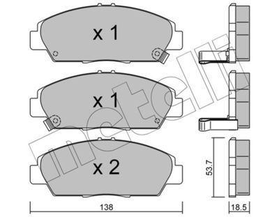 Комплект тормозных колодок, дисковый тормоз 22-0172-0