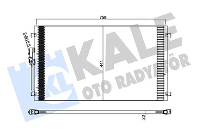 Конденсатор, кондиционер KALE OTO RADYATÖR 345205 для CHRYSLER VOYAGER
