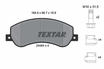 Комплект тормозных колодок, дисковый тормоз TEXTAR 2448404 для VW AMAROK