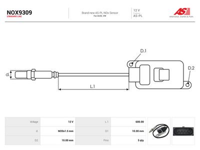 NOx-senzor, vstrekovanie močoviny AS-PL NOX9309