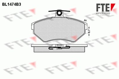 Комплект тормозных колодок, дисковый тормоз FTE BL1474B3 для SEAT INCA