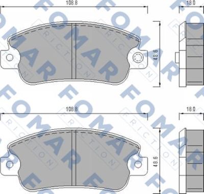 Комплект тормозных колодок, дисковый тормоз FOMAR Friction FO 433481 для FIAT 147