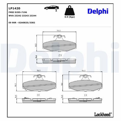 Remblokken set Achter , past: CHEVROLET CAMARO, CORVETTE  DAEWOO KORANDO, MUSSO  PONTIAC FIREBIRD  SSANGYONG KORANDO, MUSSO, REXTON / REXTON II 2.0-5.7 12.81-