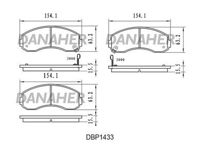 DANAHER DBP1433 Тормозные колодки и сигнализаторы  для KIA K2500 (Киа K2500)
