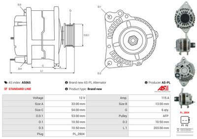 GENERATOR / ALTERNATOR AS-PL A5065 4