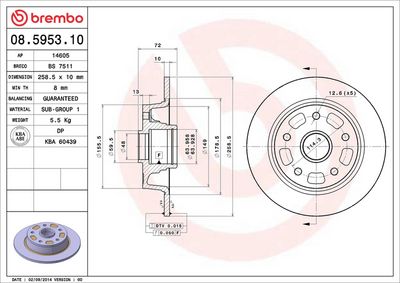BREMSSCHEIBE BREMBO 08595310 1