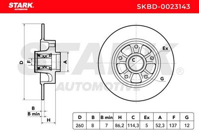 спирачен диск STARK SKBD-0023143