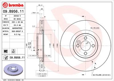 AP 25433 V Тормозные диски  для MINI (Мини)