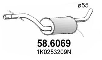 ASSO 58.6069 Глушитель выхлопных газов  для SEAT LEON (Сеат Леон)