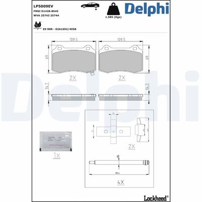 Brake Pad Set, disc brake LP5009EV