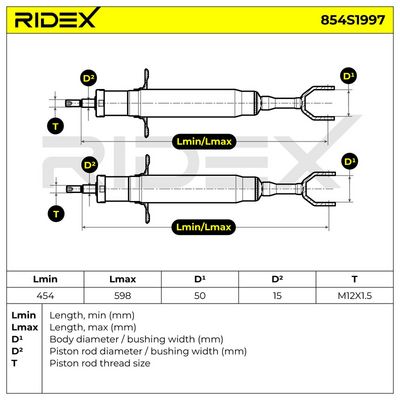 амортисьор RIDEX 854S1997