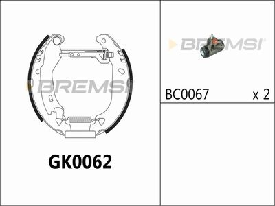 Комплект тормозных колодок BREMSI GK0062 для LANCIA Y