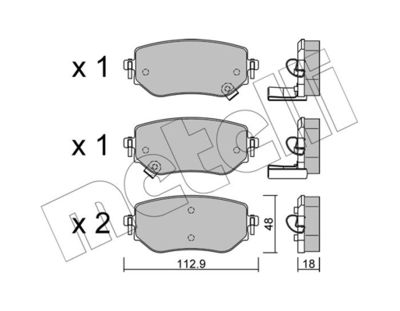 Комплект тормозных колодок, дисковый тормоз METELLI 22-1192-0 для RENAULT ALASKAN