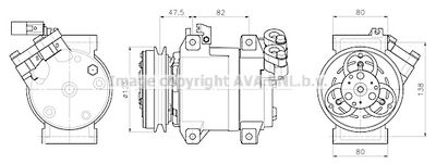 Компрессор, кондиционер AVA QUALITY COOLING MTAK295 для MITSUBISHI L200
