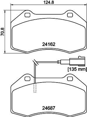 Комплект тормозных колодок, дисковый тормоз HELLA 8DB 355 014-061 для ABARTH GRANDE