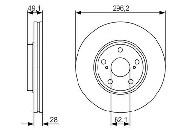 Тормозной диск BOSCH 0 986 479 R28 для LEXUS RX