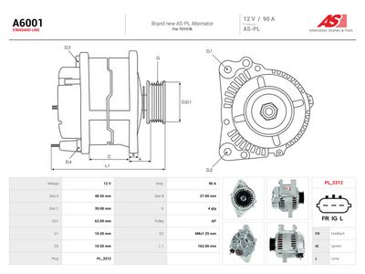 Dynamo AUTOSTARTER A6001 for TOYOTA