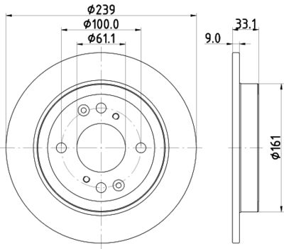 Тормозной диск HELLA 8DD 355 132-061 для HONDA JAZZ