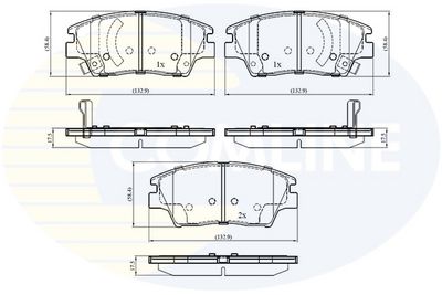 комплект спирачно феродо, дискови спирачки COMLINE