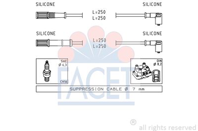 Комплект проводов зажигания FACET 4.7170 для FIAT IDEA