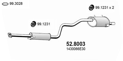Средний / конечный глушитель ОГ ASSO 52.8003 для SUZUKI SWIFT