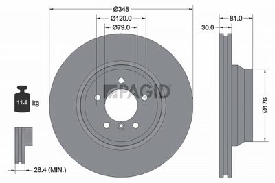 спирачен диск PAGID 54229NHC