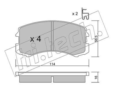fri.tech. 752.0 Тормозные колодки для MITSUBISHI LANCER VII универсал (CS_W, CT_W)